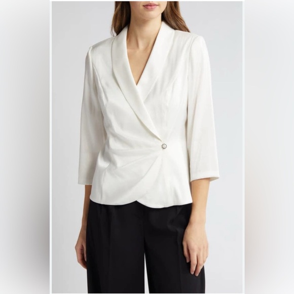 Alex Evenings Pearl Shawl‎ Collar Wrap Top Jacket Size 1X Formal Cocktail Party
